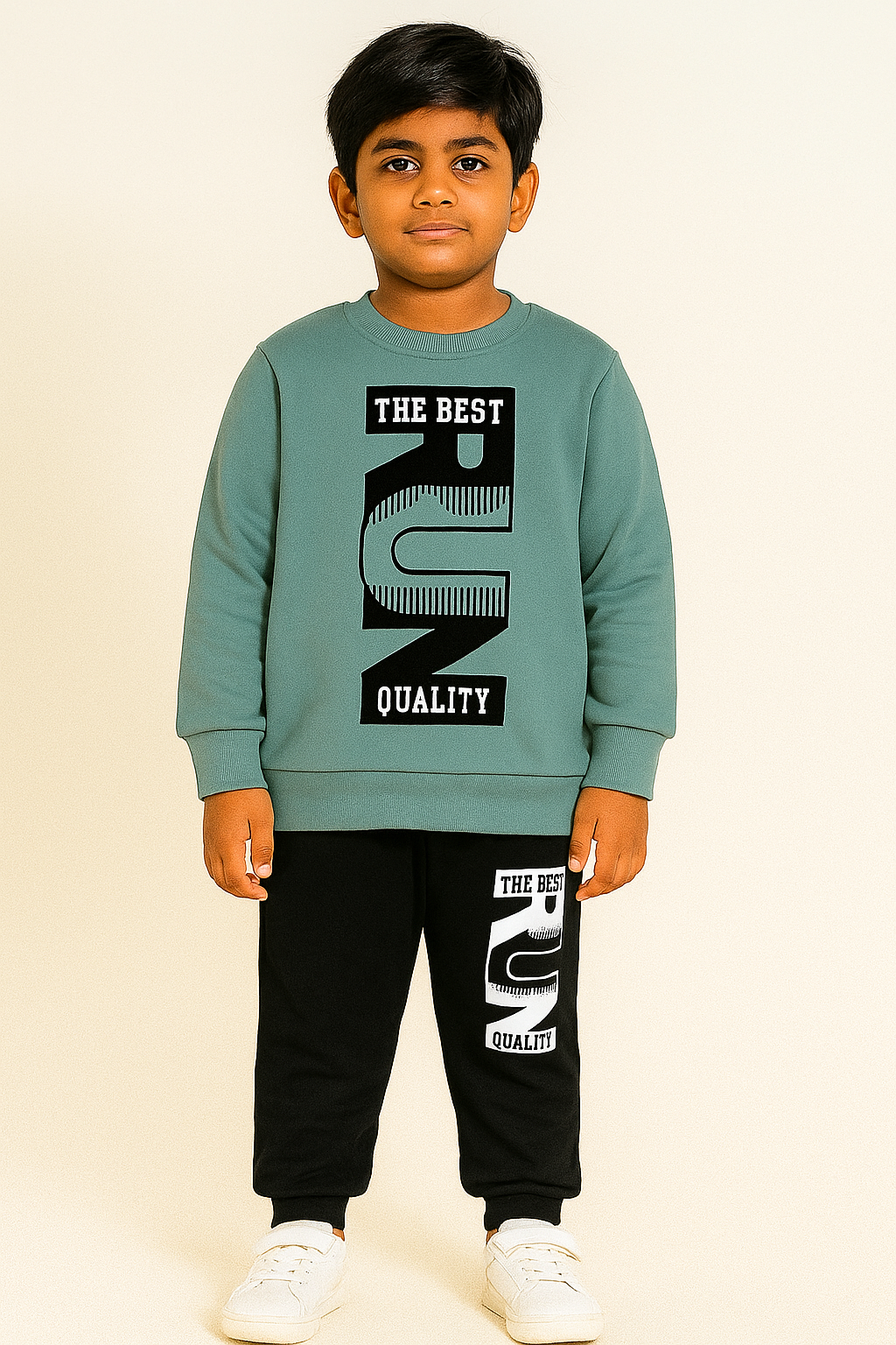 RUN Printed Top & Bottom Set For Boys & Girls
