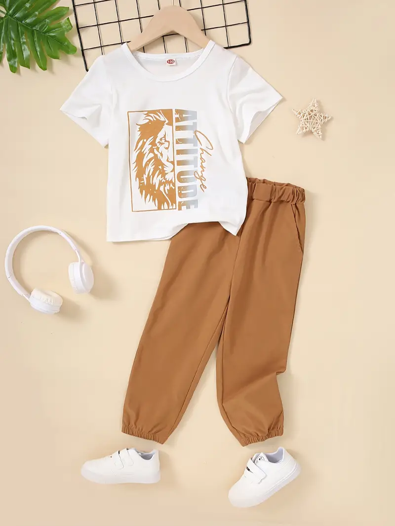 Tiger Printed Top Bottom set for Boys