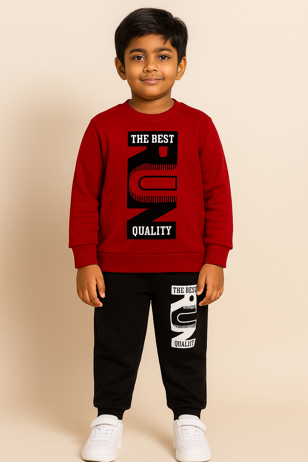RUN Printed Top & Bottom Set For Boys & Girls