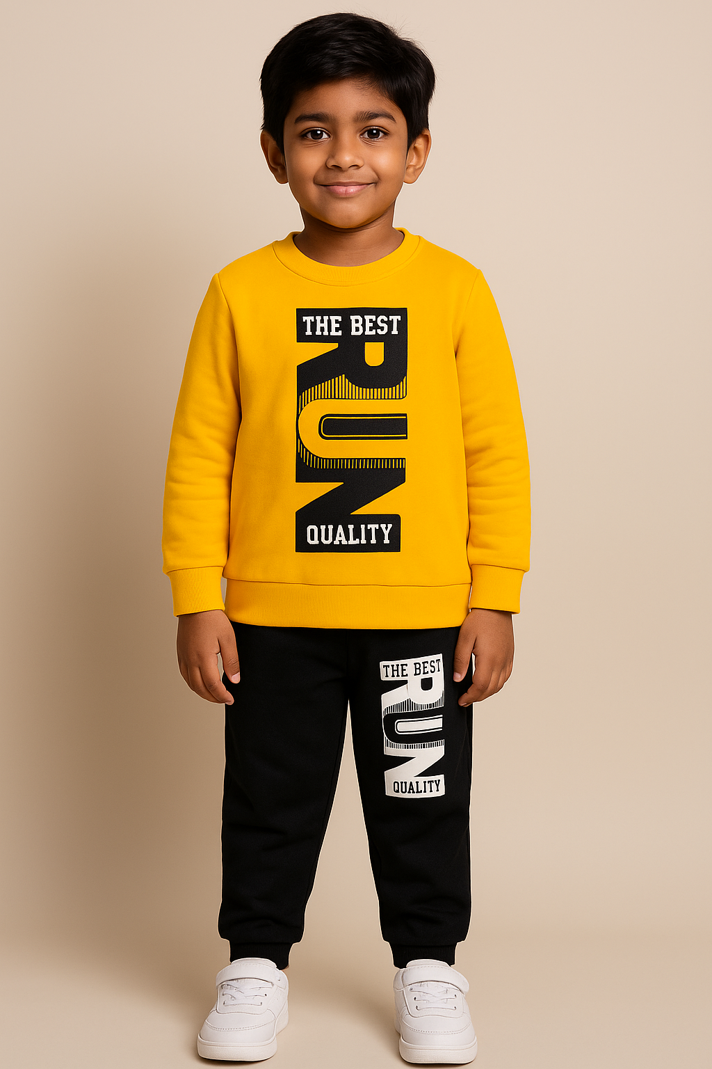 RUN Printed Top & Bottom Set For Boys & Girls