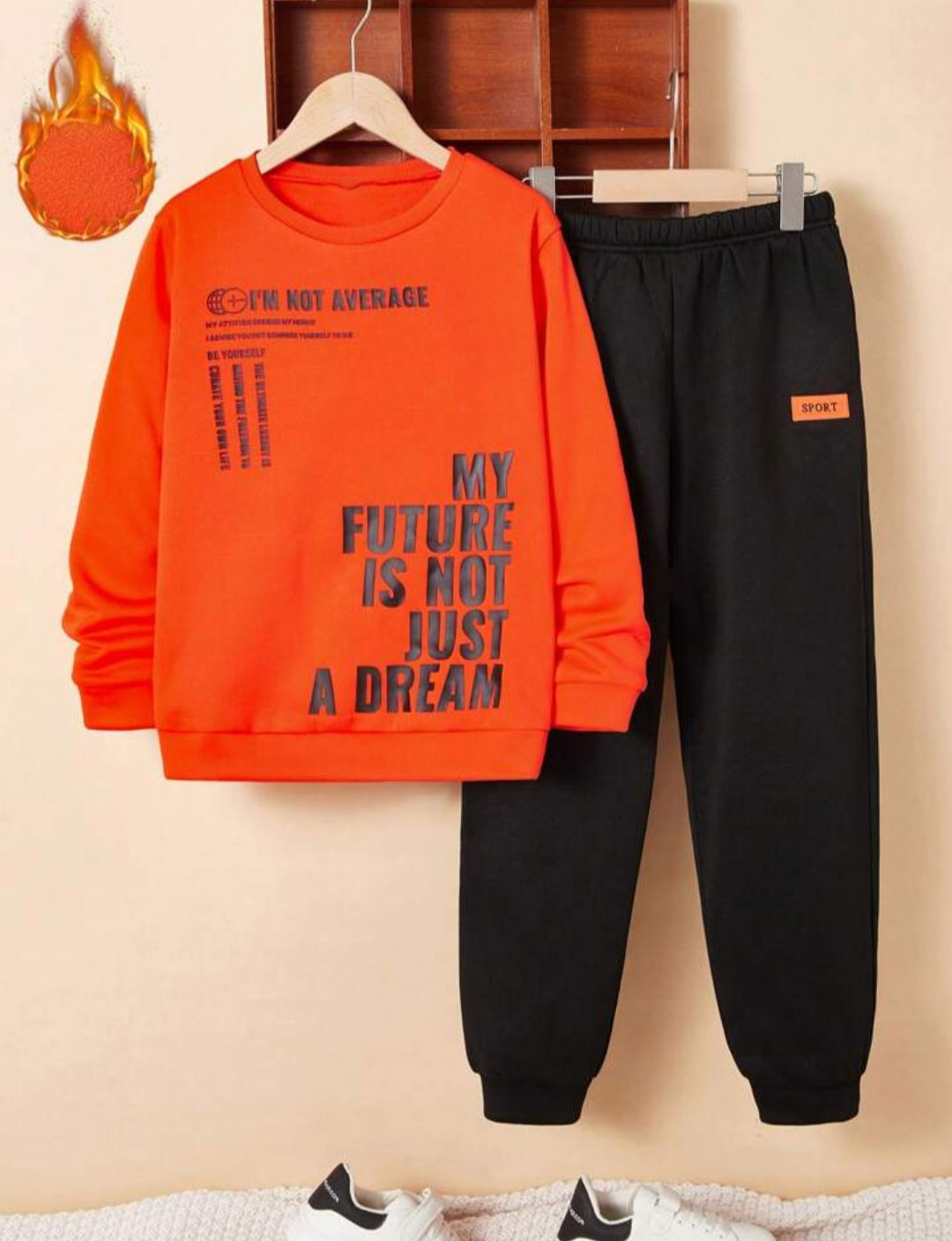 Boys Future Is not Dream Printed Top And Bottom Set Red And Black