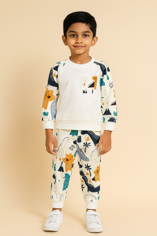 Boys dinosaur printed Full Digital top And Bottom Set