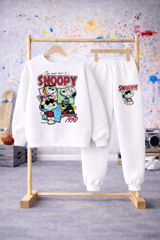Boys Snoopy Dog Printed Top And Bottom Set