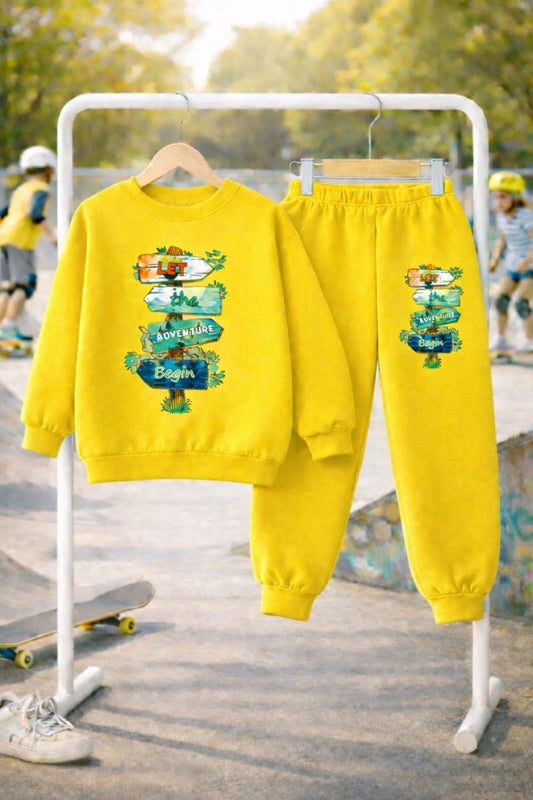 Boys Adventure Begin Printed Top And Bottom Set