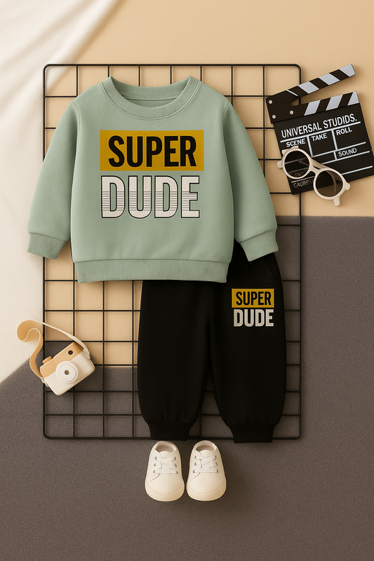 Boys Super Dude Printed Top And Bottom Set