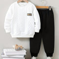 Boys Nice Printed Top And Bottom Set White And Black
