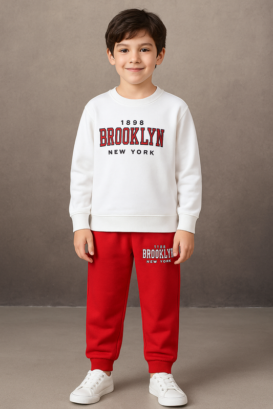 Brooklyn printed Full Sleeved Top Bottom Set For Boys