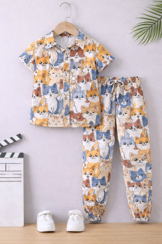 Billi Printed Shirt And Bottom Set For Girls and Boys