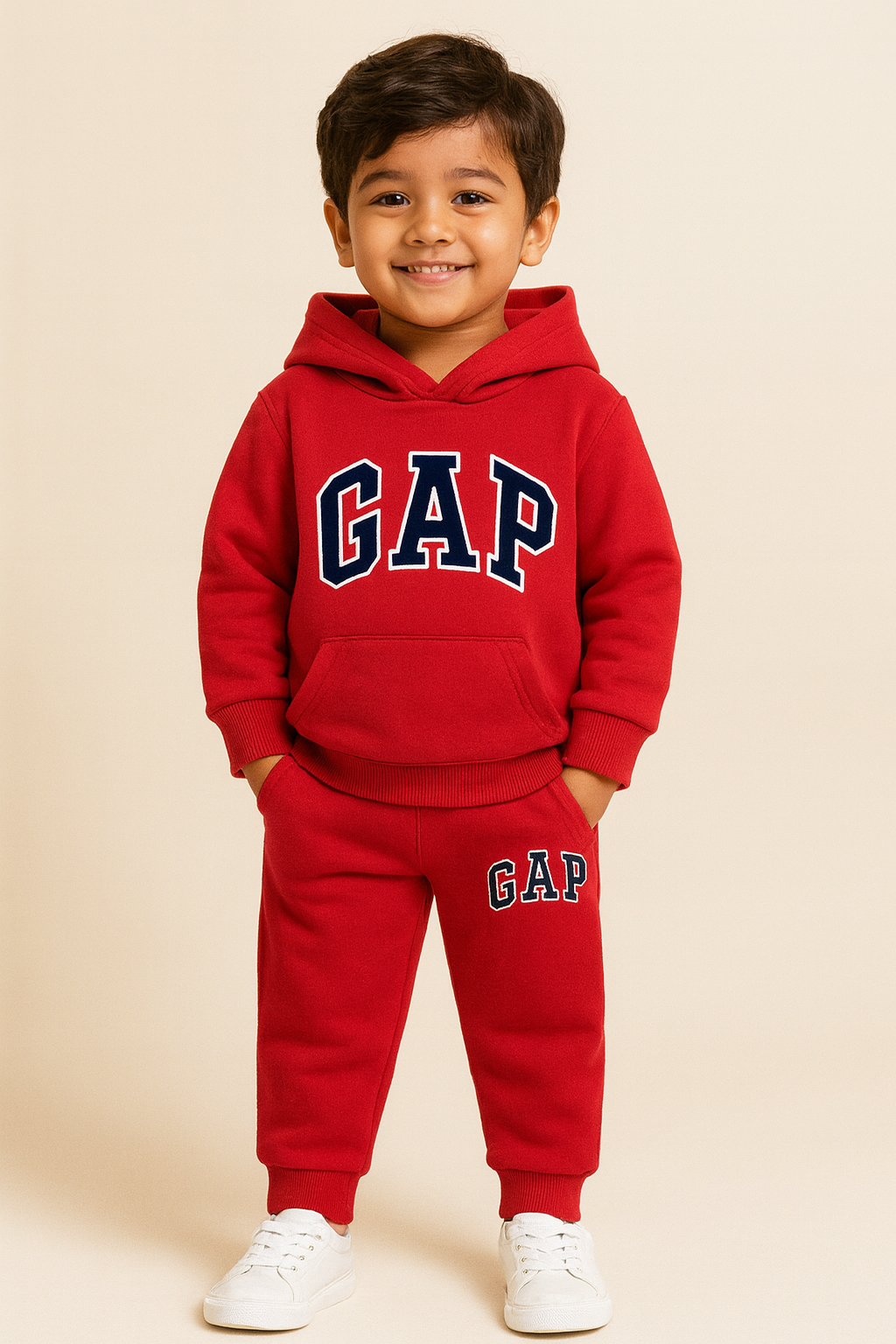 GAP Printed Red Color Hood T-shirt and bottom set For Baby Girls & Boys