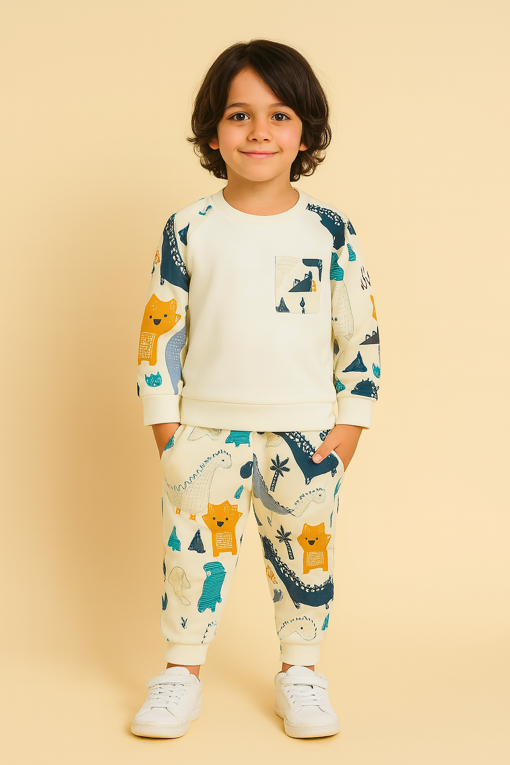 Boys dinosaur printed Full Digital top And Bottom Set
